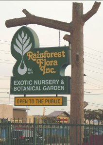 Rainforest Flora Inc. signage